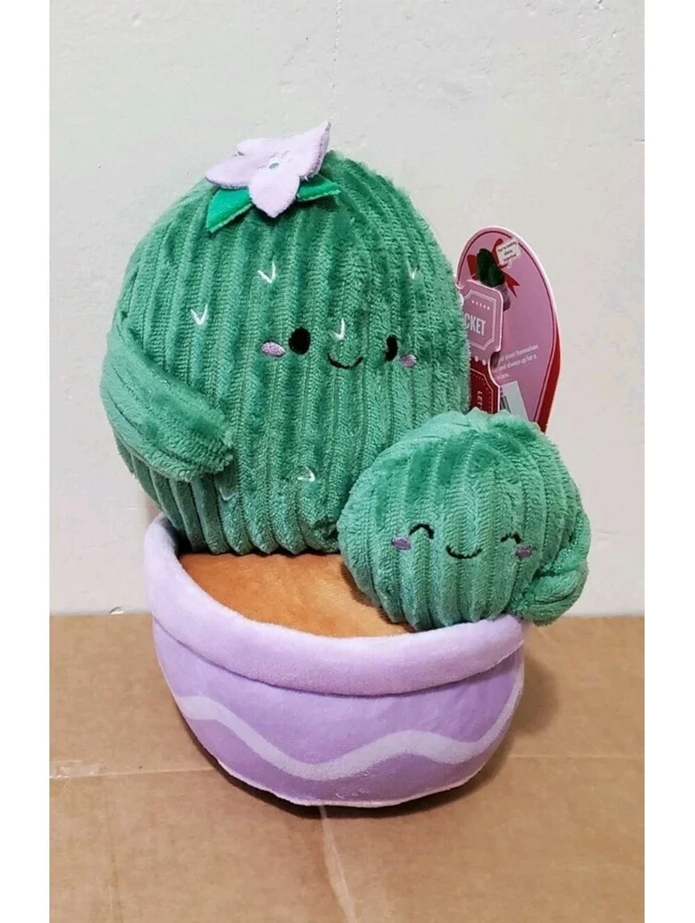 Cuddle Crew Weighted Flower Pot Plush Cute Smiling Cactus Stuffed  Soft Toy New